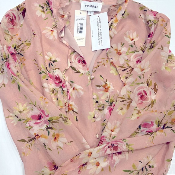 Yumi Kim Pink Floral Long Sleeve Mini Dress - Picture 5 of 7